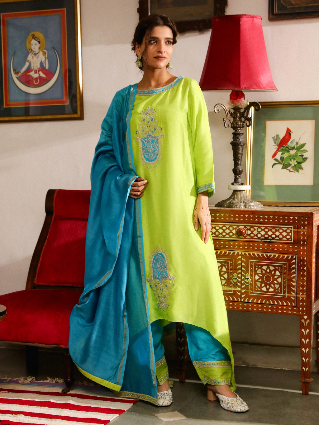 Aarya Kurta Set by RoohbyRidhimaa with Large, Medium, Small, X-Large, X-Small at Kamakhyaa for sustainable fashion