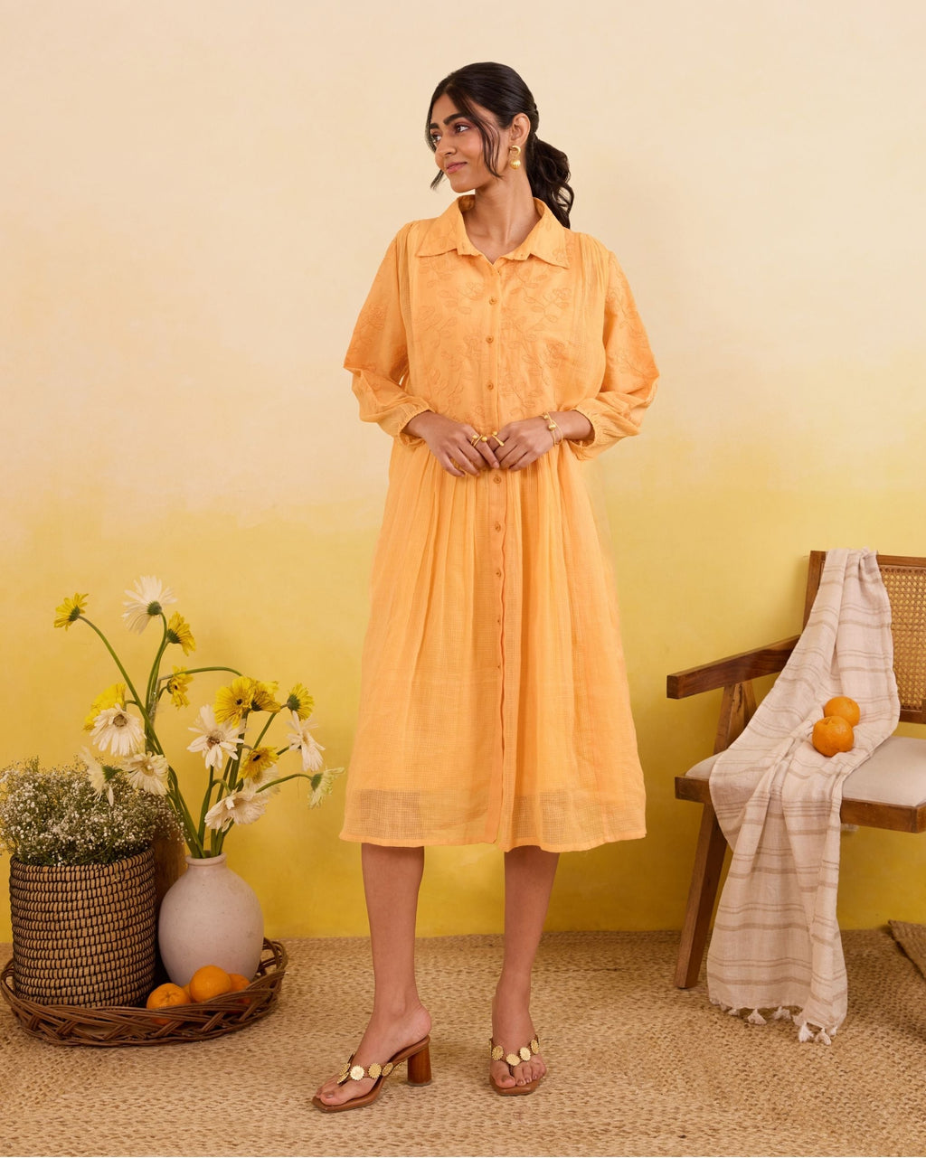 Marigold Daydream Dress by Taro India with at Kamakhyaa for sustainable fashion