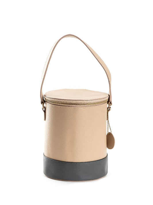 Beige Solid Bucket Bag by Green Hermitage with Apple Leather, Beige, Bucket Bags, Casual Wear, Free Size, Hemp, Lyocell, Recycled, Solids at Kamakhyaa for sustainable fashion