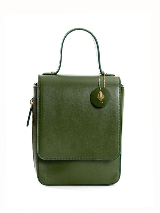 Green Solid Crossbody Bag by Green Hermitage with Cactus Leather, Crossbody Bags, Evening Wear, Free Size, Green, Hemp, Lyocell, Recycled, Solids at Kamakhyaa for sustainable fashion