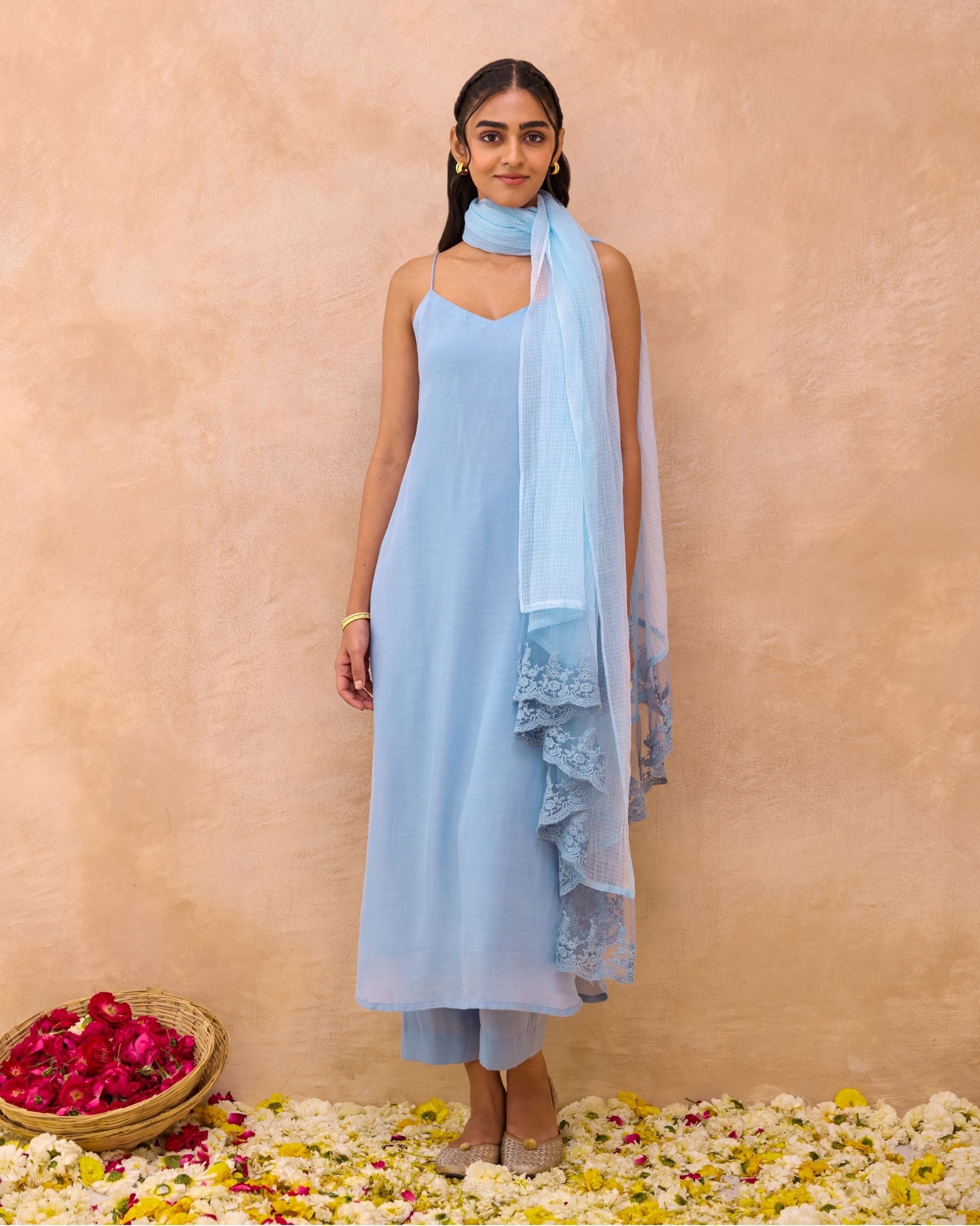 Serene Sky Kurta Set by Taro India with at Kamakhyaa for sustainable fashion