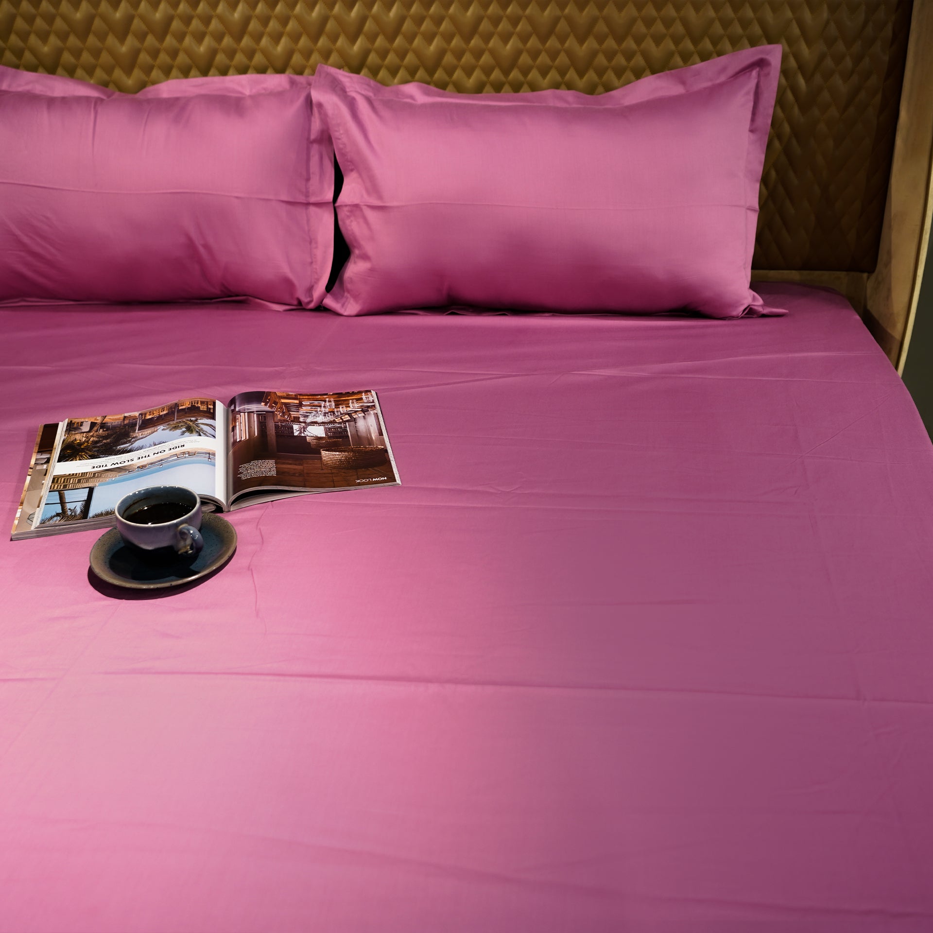 Pink Paradise 300 TC|400 TC|500 TC Flat Sheet Set by Aetherea with Plain Bedsheets at Kamakhyaa for sustainable fashion