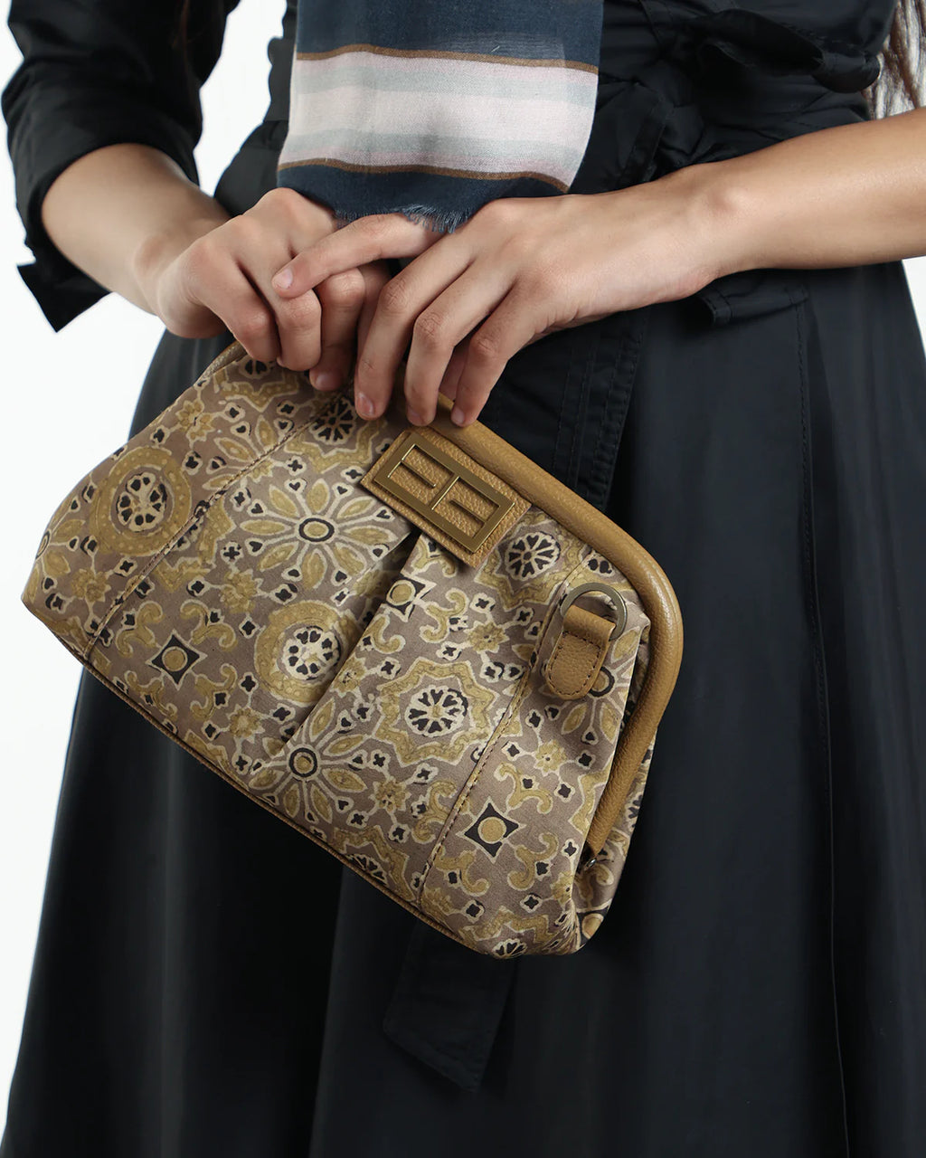 Azarak Hazelnut Clutch by The Indian Trunk with at Kamakhyaa for sustainable fashion