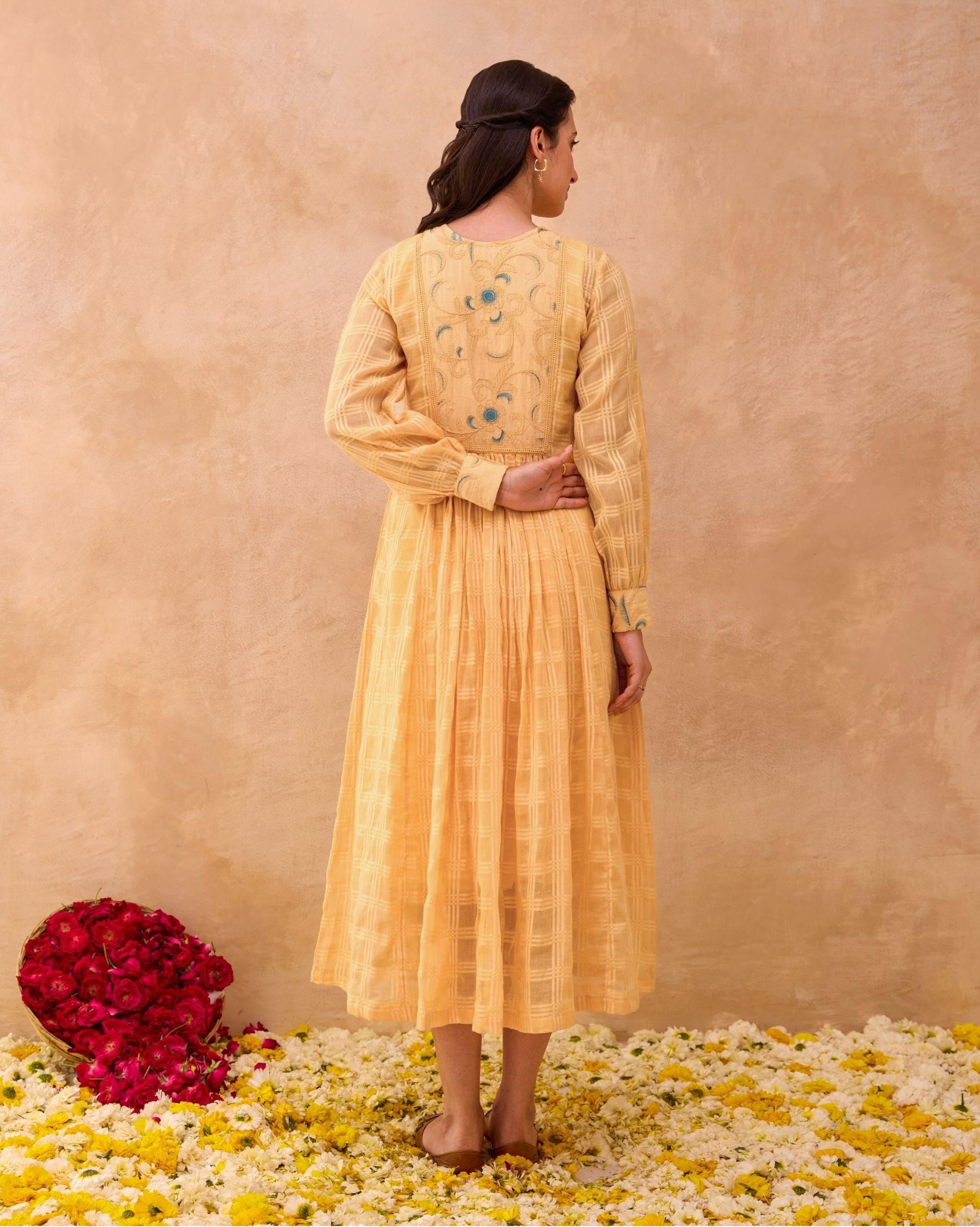 Marigold Bloom Dress by Taro India with at Kamakhyaa for sustainable fashion