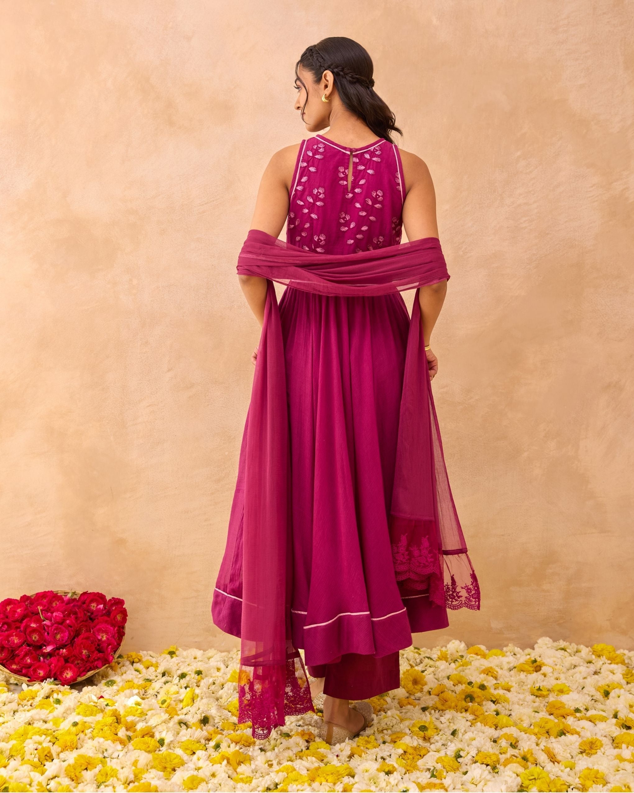 Berry Bash Kurta Set by Taro India with at Kamakhyaa for sustainable fashion