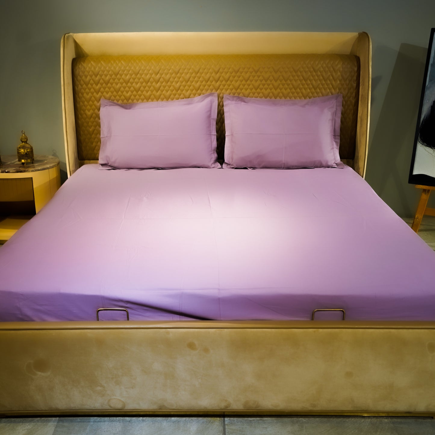 Lavender Luxury 300 TC|400 TC|500 TC Flat Sheet Set by Aetherea with Plain Bedsheets at Kamakhyaa for sustainable fashion