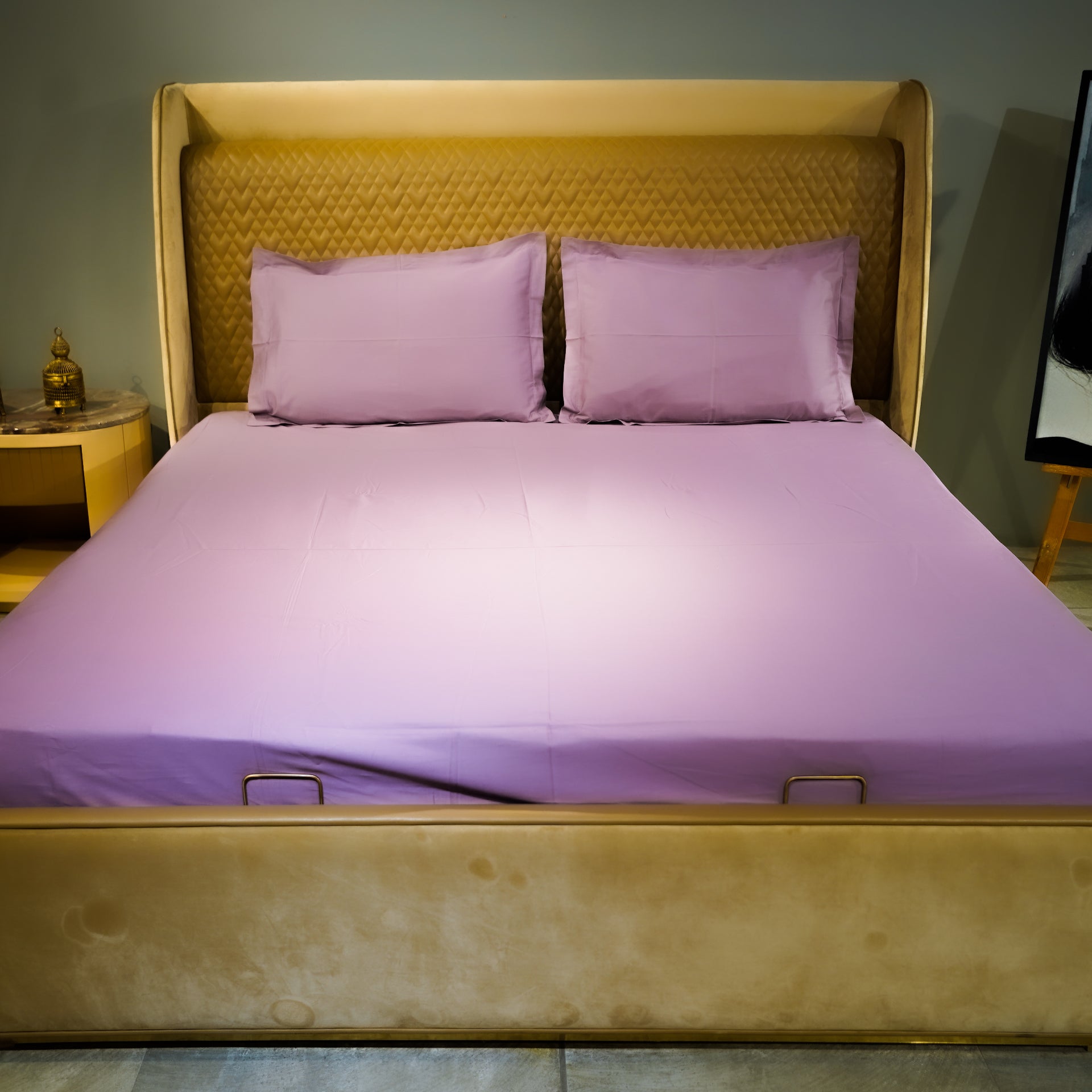 Lavender Luxury 300 TC|400 TC|500 TC Flat Sheet Set by Aetherea with Plain Bedsheets at Kamakhyaa for sustainable fashion