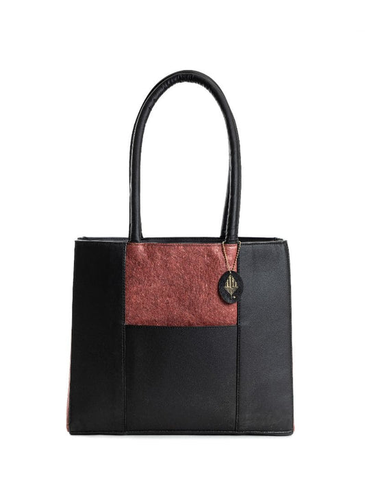 Black Evening Wear Tote Bag by Green Hermitage with Back, Coconut Leather, Evening Wear, Free Size, Hemp, Lyocell, Recycled, Solids, Tote Bags at Kamakhyaa for sustainable fashion