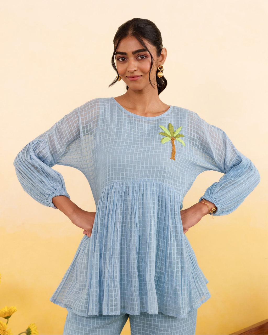 Sky Grid Top by Taro India with at Kamakhyaa for sustainable fashion