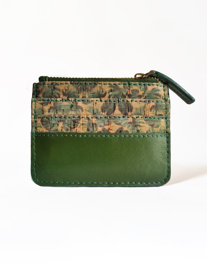 Green Floral Print Cardholder by Green Hermitage with Cactus Leather, Cardholders, Casual Wear, Floral Prints, Free Size, Green, Hemp, Lyocell, Recycled at Kamakhyaa for sustainable fashion