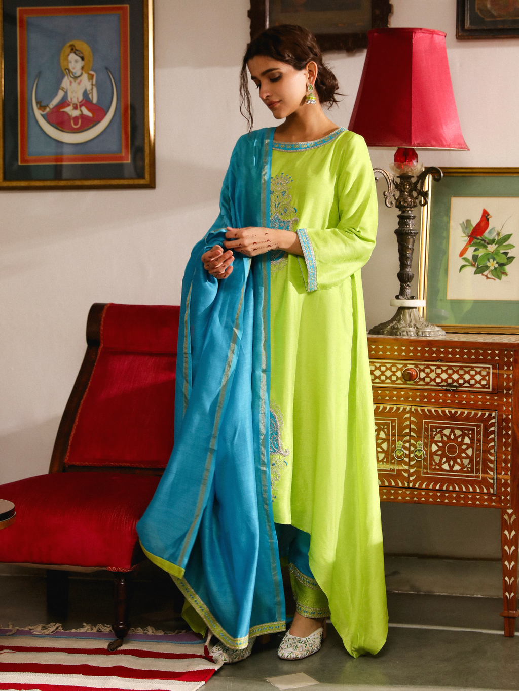 Aarya Kurta Set by RoohbyRidhimaa with Large, Medium, Small, X-Large, X-Small at Kamakhyaa for sustainable fashion
