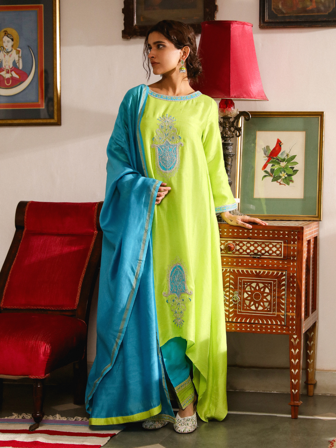 Aarya Kurta Set by RoohbyRidhimaa with Large, Medium, Small, X-Large, X-Small at Kamakhyaa for sustainable fashion