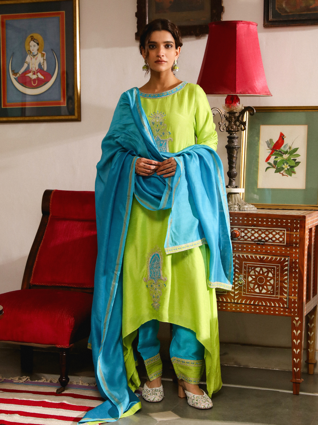 Aarya Kurta Set by RoohbyRidhimaa with Large, Medium, Small, X-Large, X-Small at Kamakhyaa for sustainable fashion