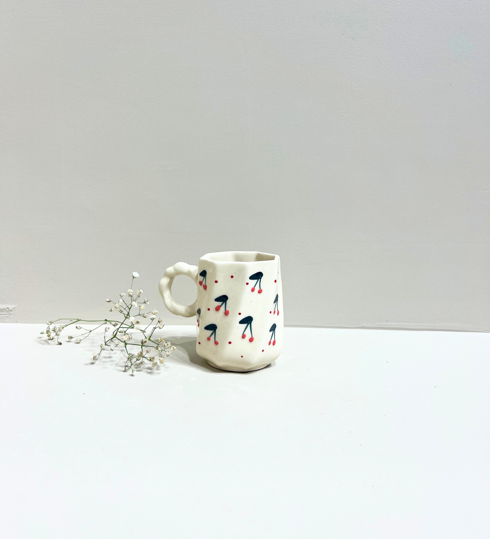 Cherry Pop Handmade Ceramic Mug – Quirky, Playful & Perfectly Imperfect by Aetherea World with at Kamakhyaa for sustainable fashion