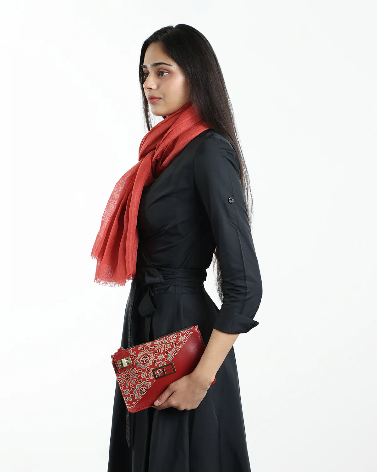 Azarak Cherry Red Clutch by The Indian Trunk with at Kamakhyaa for sustainable fashion