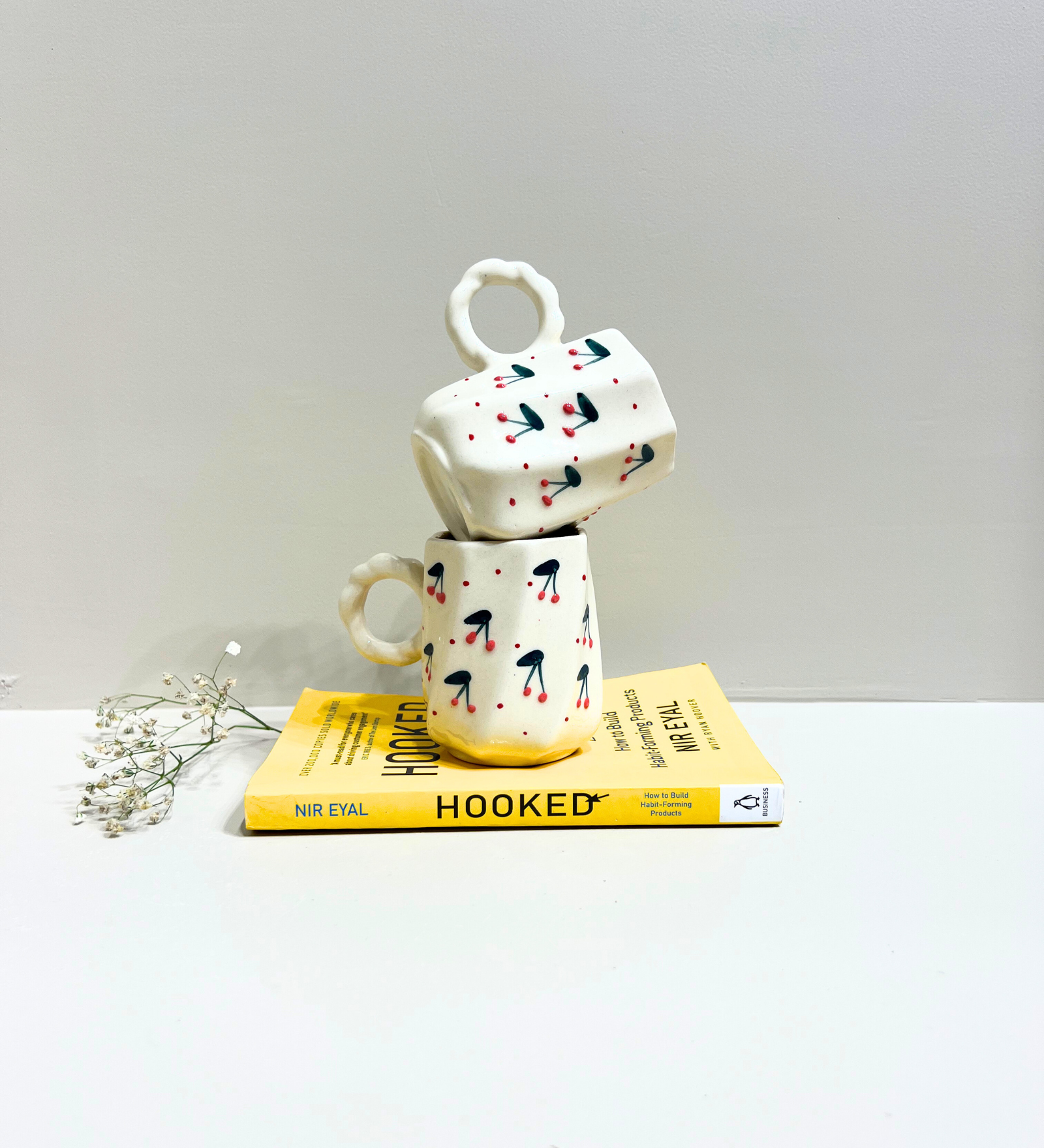 Cherry Pop Handmade Ceramic Mug – Quirky, Playful & Perfectly Imperfect by Aetherea World with at Kamakhyaa for sustainable fashion