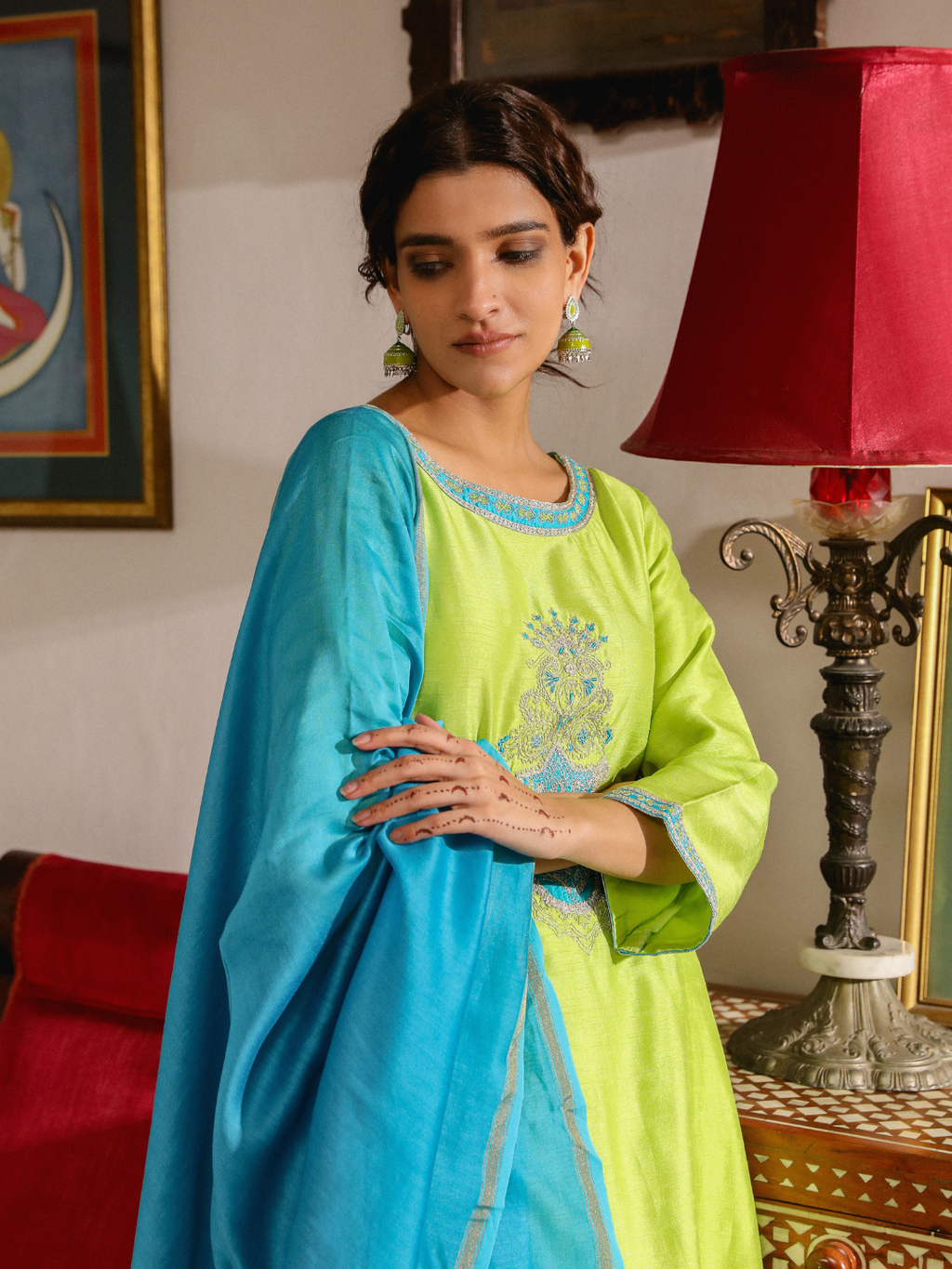 Aarya Kurta Set by RoohbyRidhimaa with Large, Medium, Small, X-Large, X-Small at Kamakhyaa for sustainable fashion
