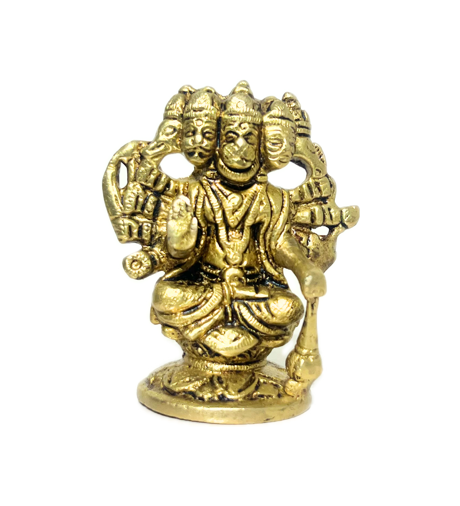 Brass Panchmukhi Hanuman Idol – 100% Pure Brass by Aetherea World with God at Kamakhyaa for sustainable fashion