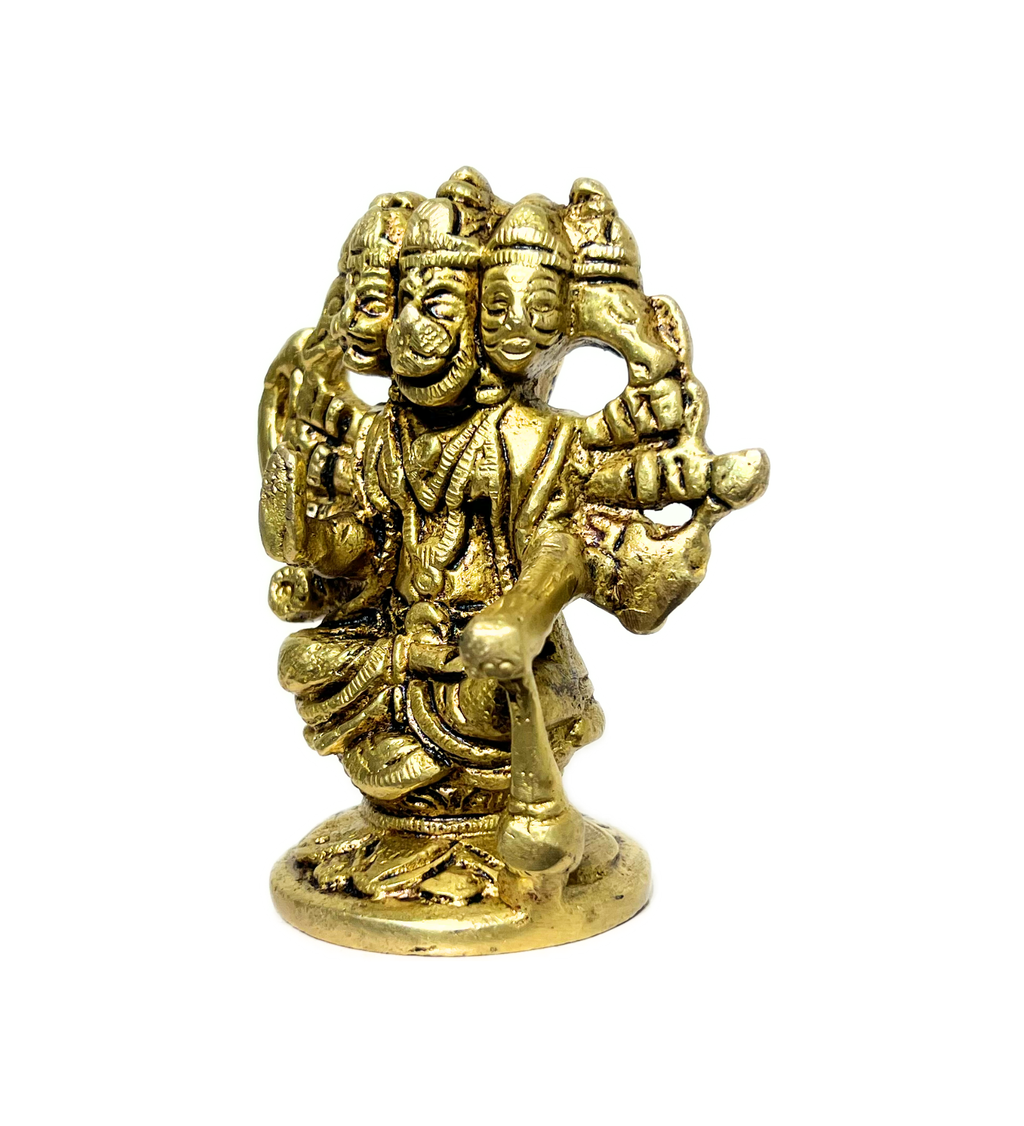 Brass Panchmukhi Hanuman Idol – 100% Pure Brass by Aetherea World with God at Kamakhyaa for sustainable fashion