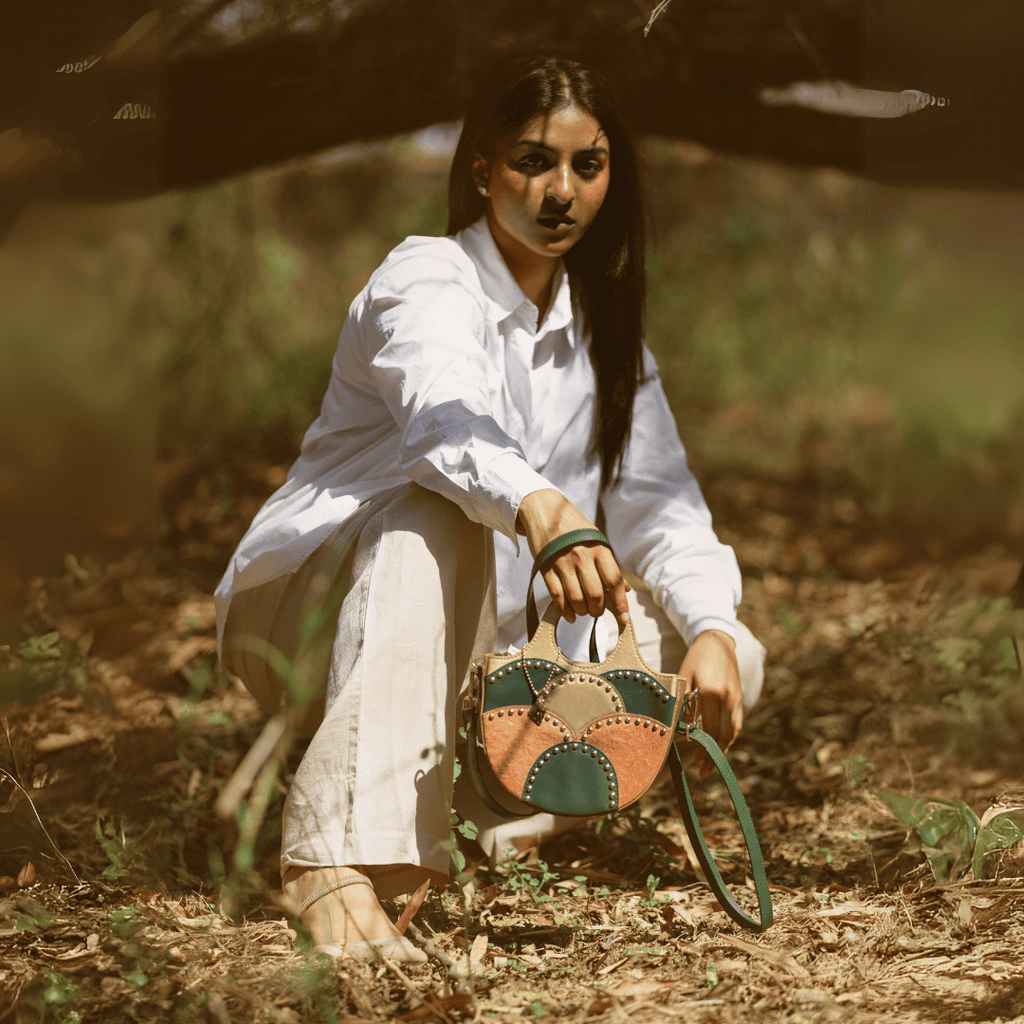 Savannah Vegan Leather Sling - Gold by Green Hermitage with SS25 at Kamakhyaa for sustainable fashion