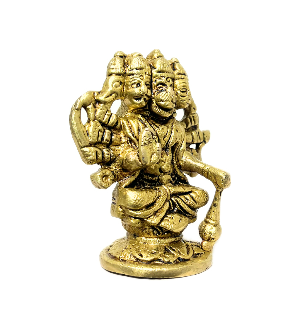 Brass Panchmukhi Hanuman Idol – 100% Pure Brass by Aetherea World with God at Kamakhyaa for sustainable fashion