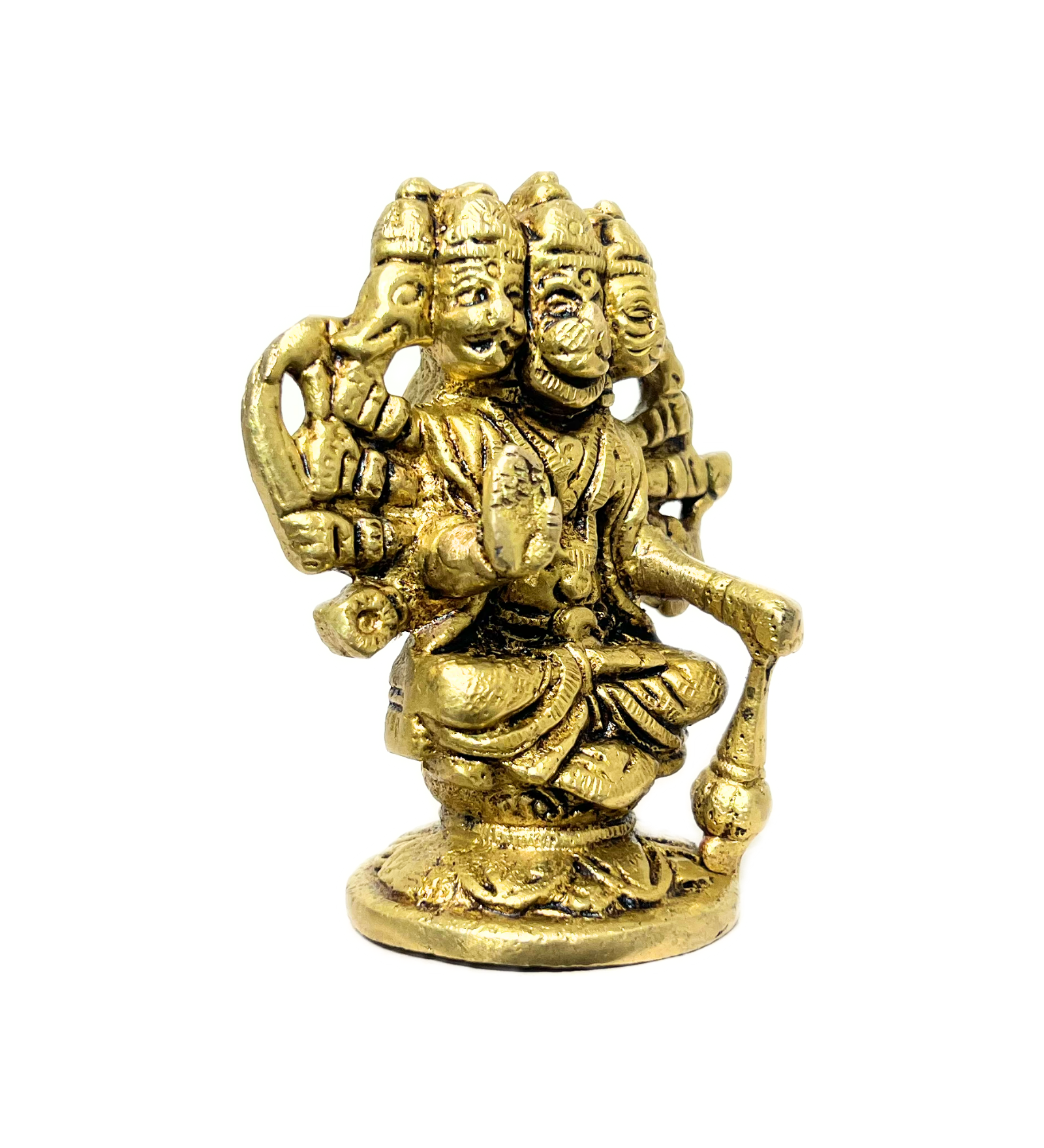 Brass Panchmukhi Hanuman Idol – 100% Pure Brass by Aetherea World with God at Kamakhyaa for sustainable fashion