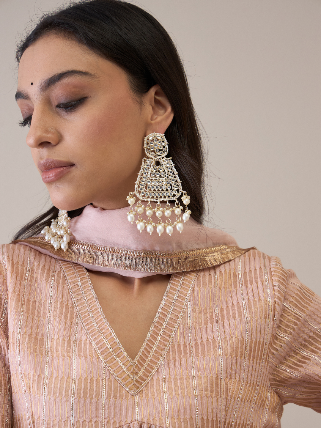 Peach Chanderi Silk Gota Embroidered Sharara Set by RoohbyRidhimaa with Avani by RoohbyRidhimaa, Chanderi Silk, Ethnic Wear, Gotta Embroidery, Pink, Relaxed Fit, Sequin Embroidered, Sharara Sets, Silk Chanderi, Silk Organza, Toxin free at Kamakhyaa for sustainable fashion