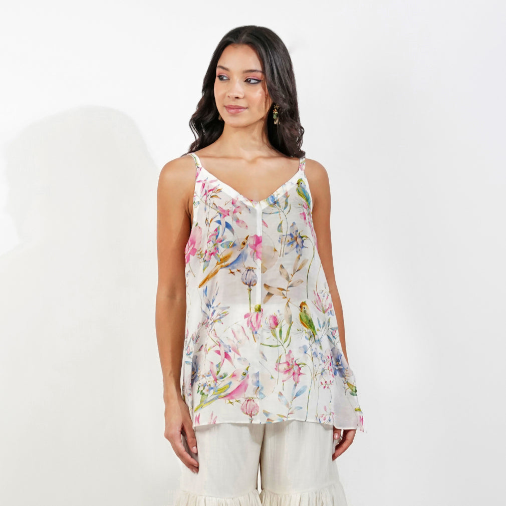 Shabby Chic Boxy Top by devyanimehrotra.com with draped tops, sequin tops, TOP at Kamakhyaa for sustainable fashion