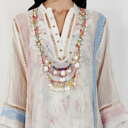 Shabby Chic Boxy Top by devyanimehrotra.com with draped tops, sequin tops, TOP at Kamakhyaa for sustainable fashion