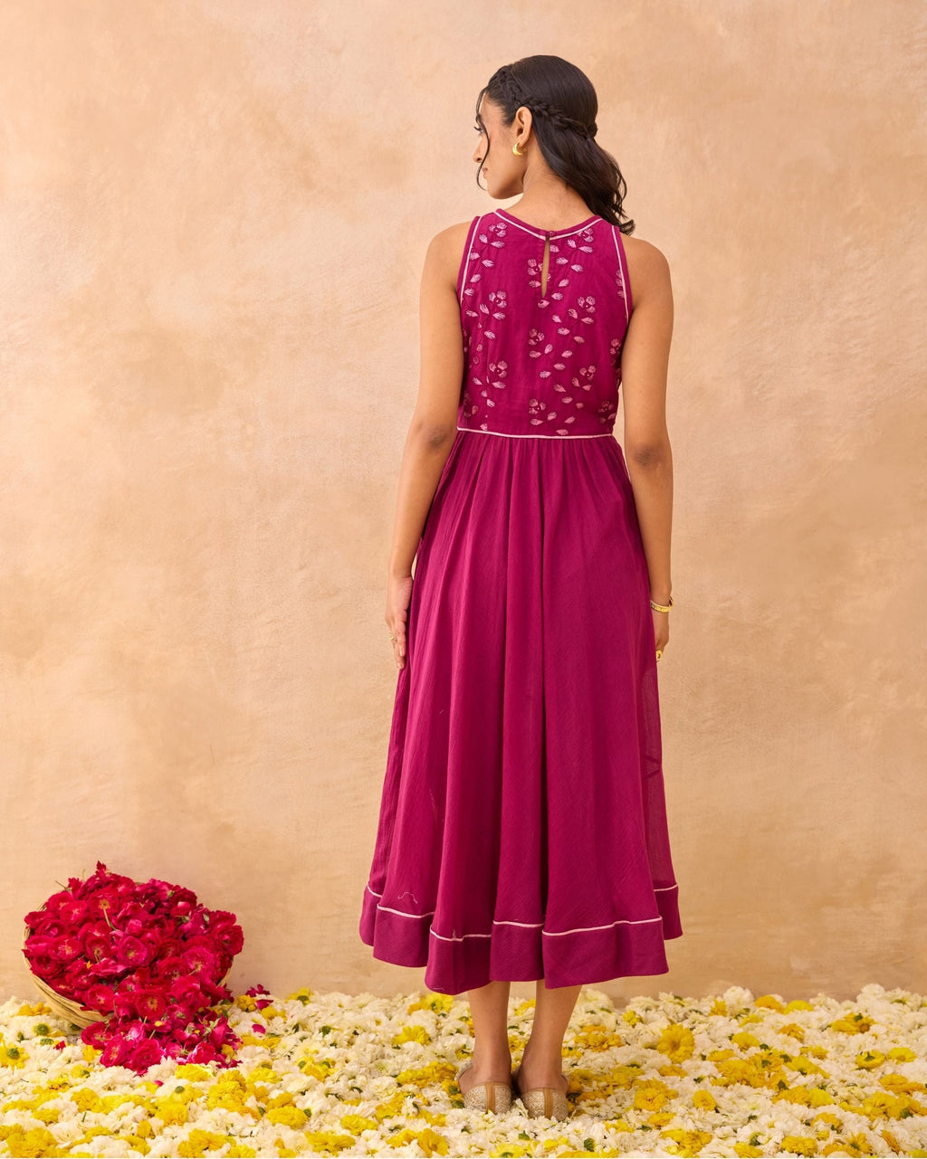 Magenta Meadow Dress by Taro India with at Kamakhyaa for sustainable fashion