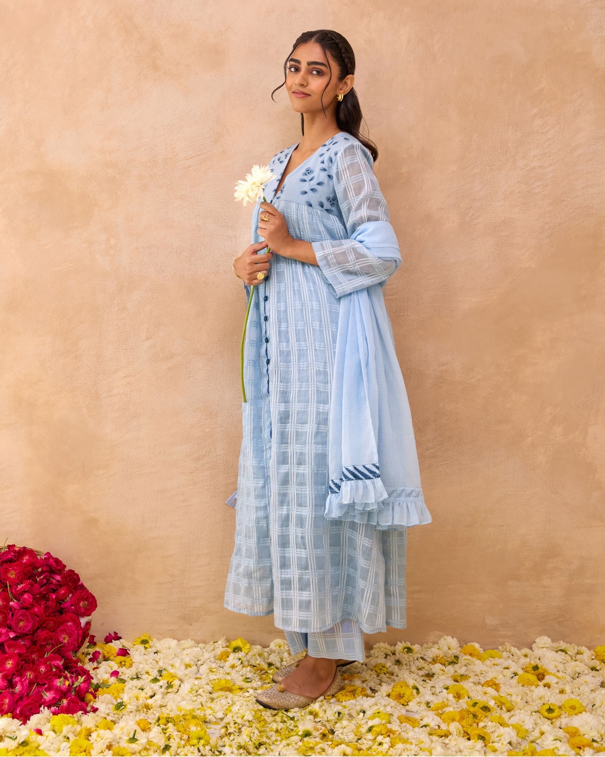 Morning Mist Kurta Set by Taro India with at Kamakhyaa for sustainable fashion