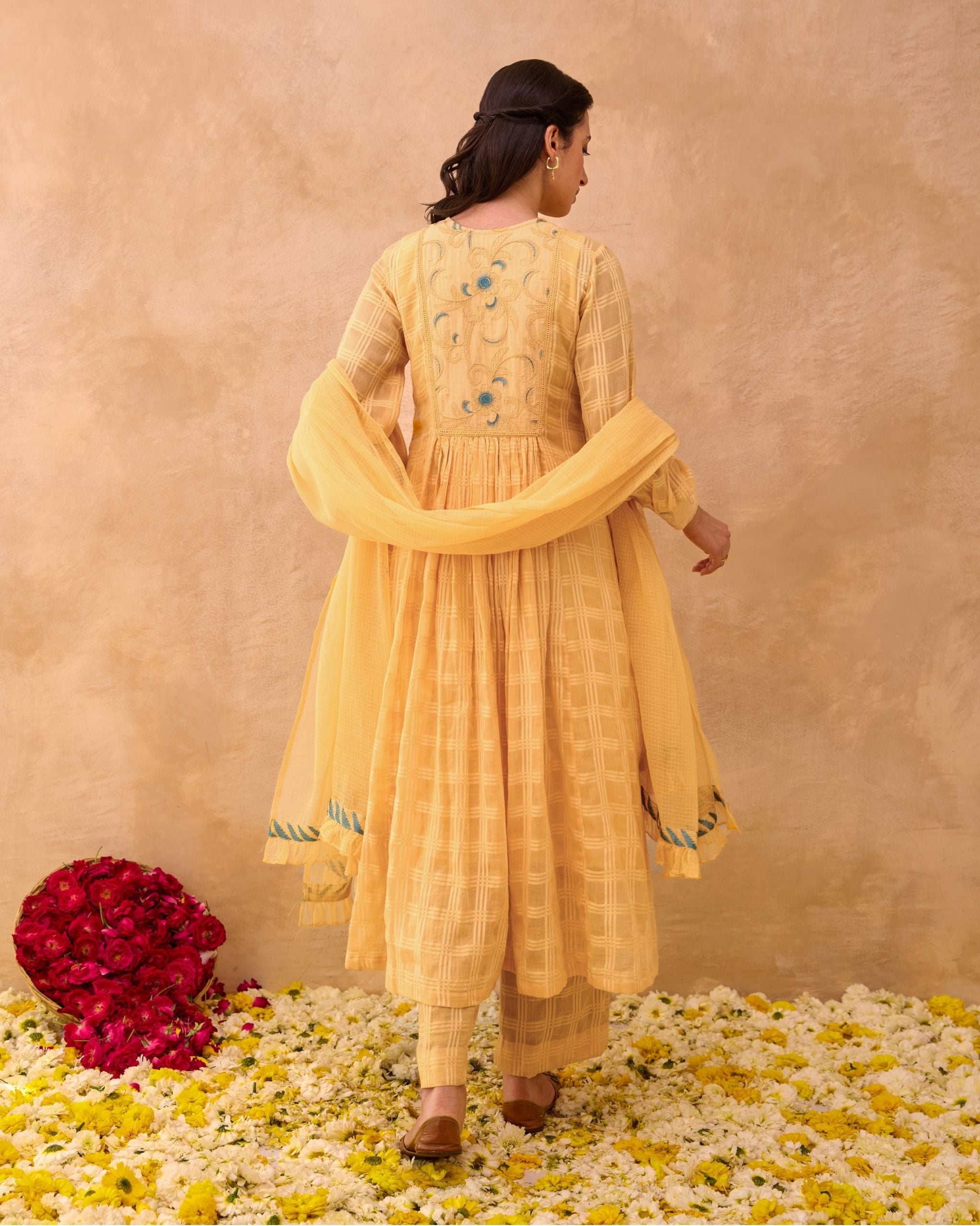 Marigold Muse Kurta Set by Taro India with at Kamakhyaa for sustainable fashion