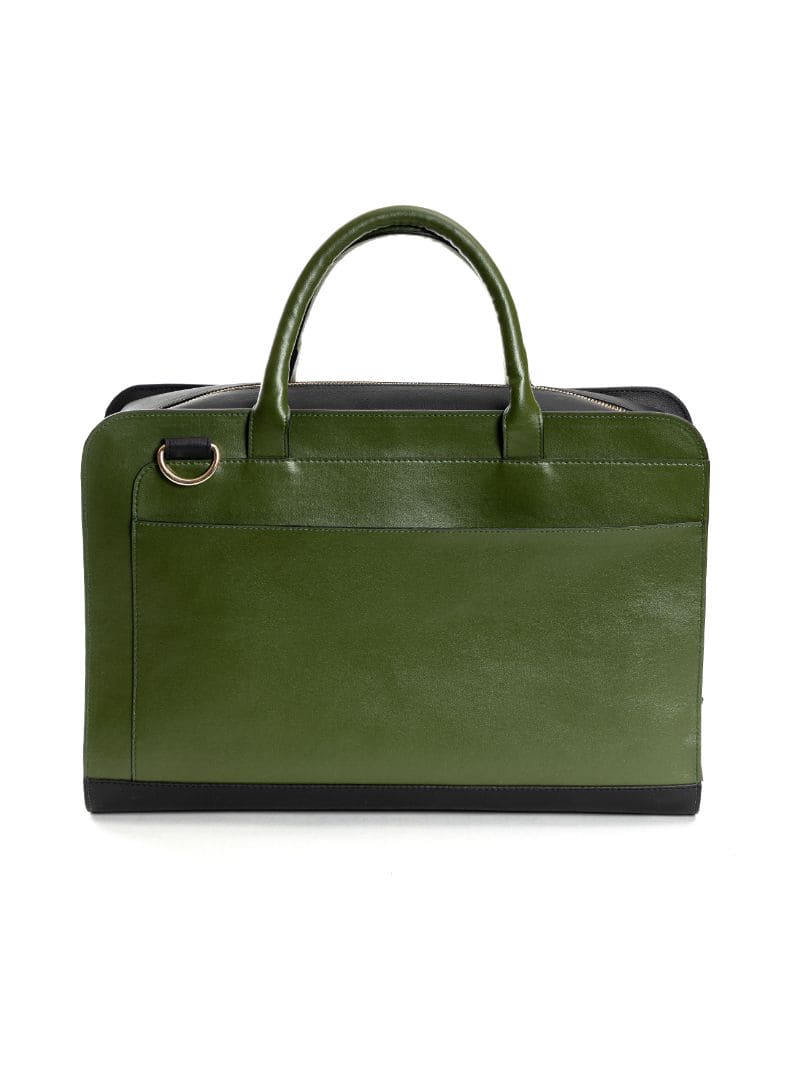 Green Office Wear Laptop Bag by Green Hermitage with Cactus Leather, Free Size, Green, Hemp, Laptop Bags, Lyocell, Office Wear, Recycled, Solids at Kamakhyaa for sustainable fashion