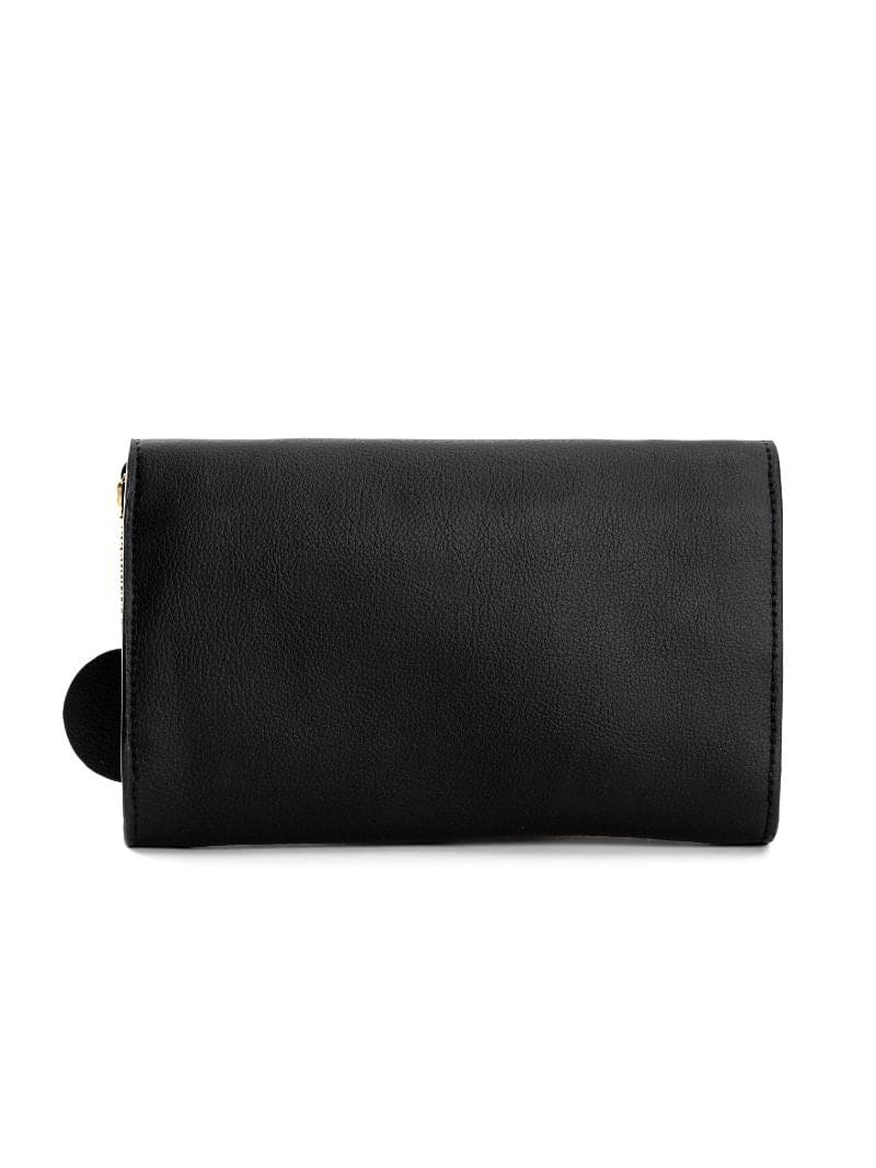 Black Solid Women Wallet by Green Hermitage with Black, Cactus Leather, Casual Wear, Free Size, Hemp, Lyocell, Recycled, Solids, Women Wallets at Kamakhyaa for sustainable fashion