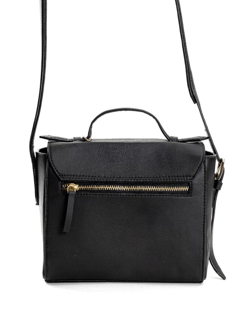 Black Solid Crossbody Bag by Green Hermitage with Apple Leather, Black, Crossbody Bags, Evening Wear, Free Size, Hemp, Lyocell, Recycled, Solids at Kamakhyaa for sustainable fashion