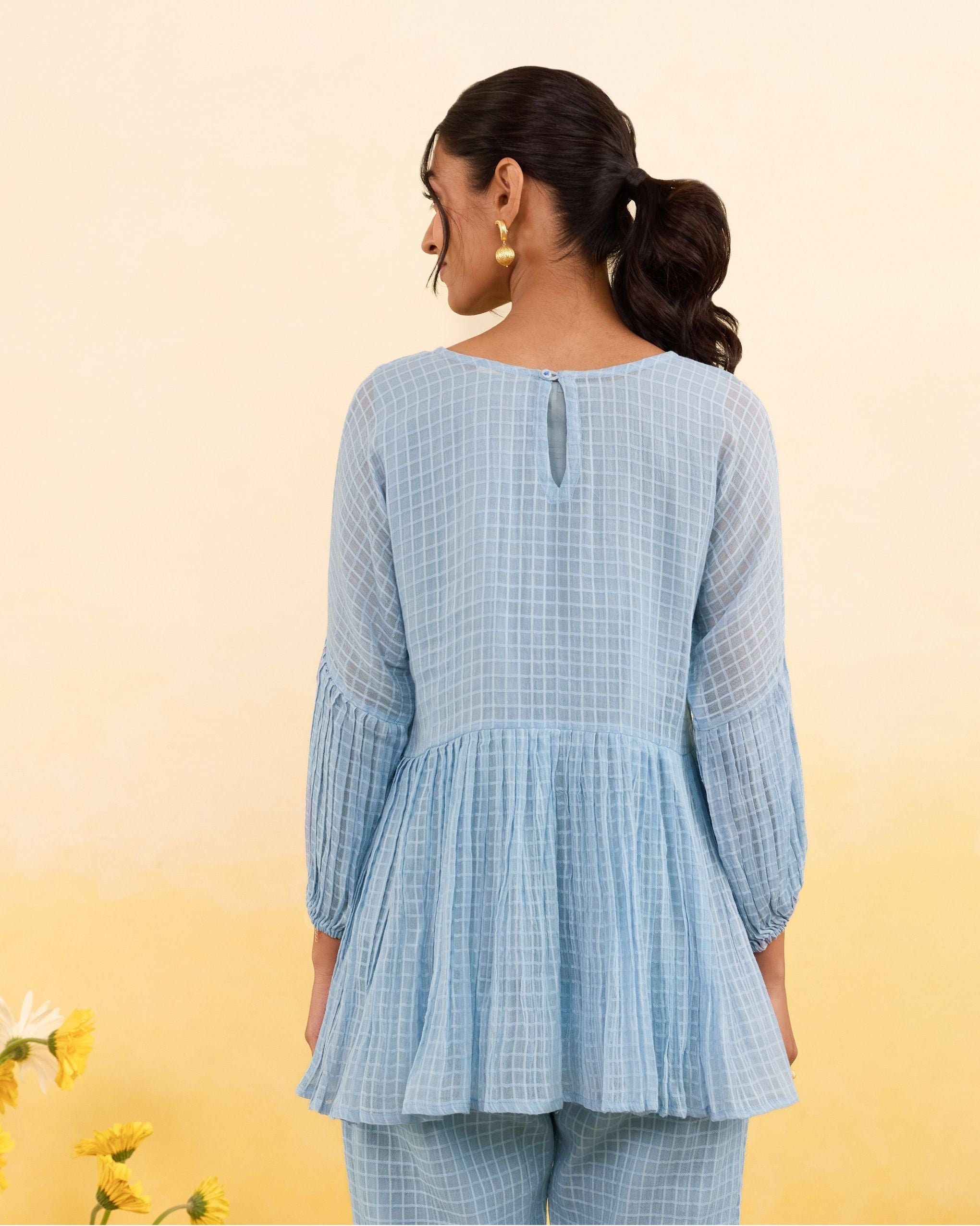 Sky Grid Top by Taro India with at Kamakhyaa for sustainable fashion