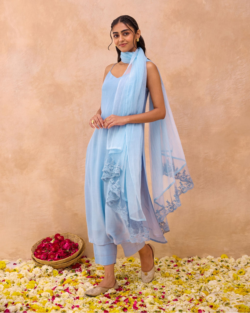 Serene Sky Kurta Set by Taro with Everyday Connection by Taro at Kamakhyaa for sustainable fashion