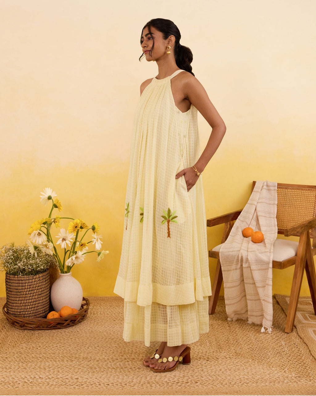 Palm Whisper Dress by Taro India with at Kamakhyaa for sustainable fashion