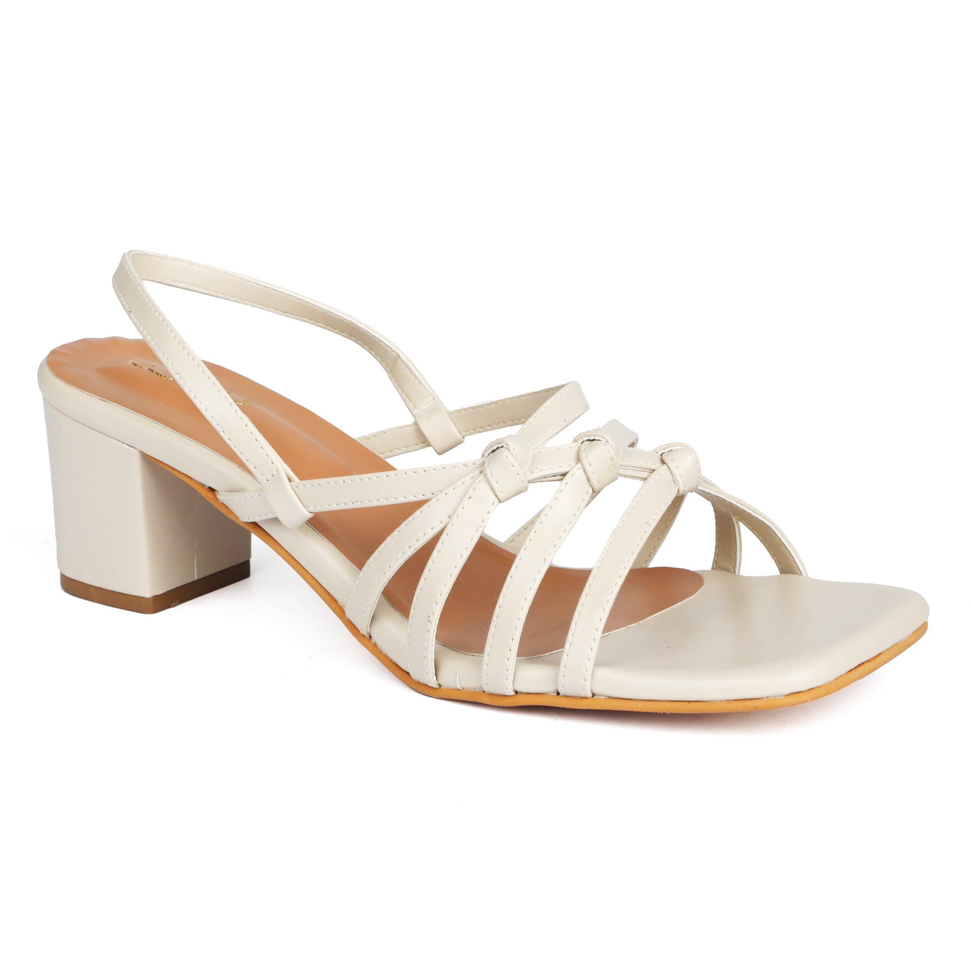 Cream Knot Heels by Ek Agga with heels, stylish at Kamakhyaa for sustainable fashion