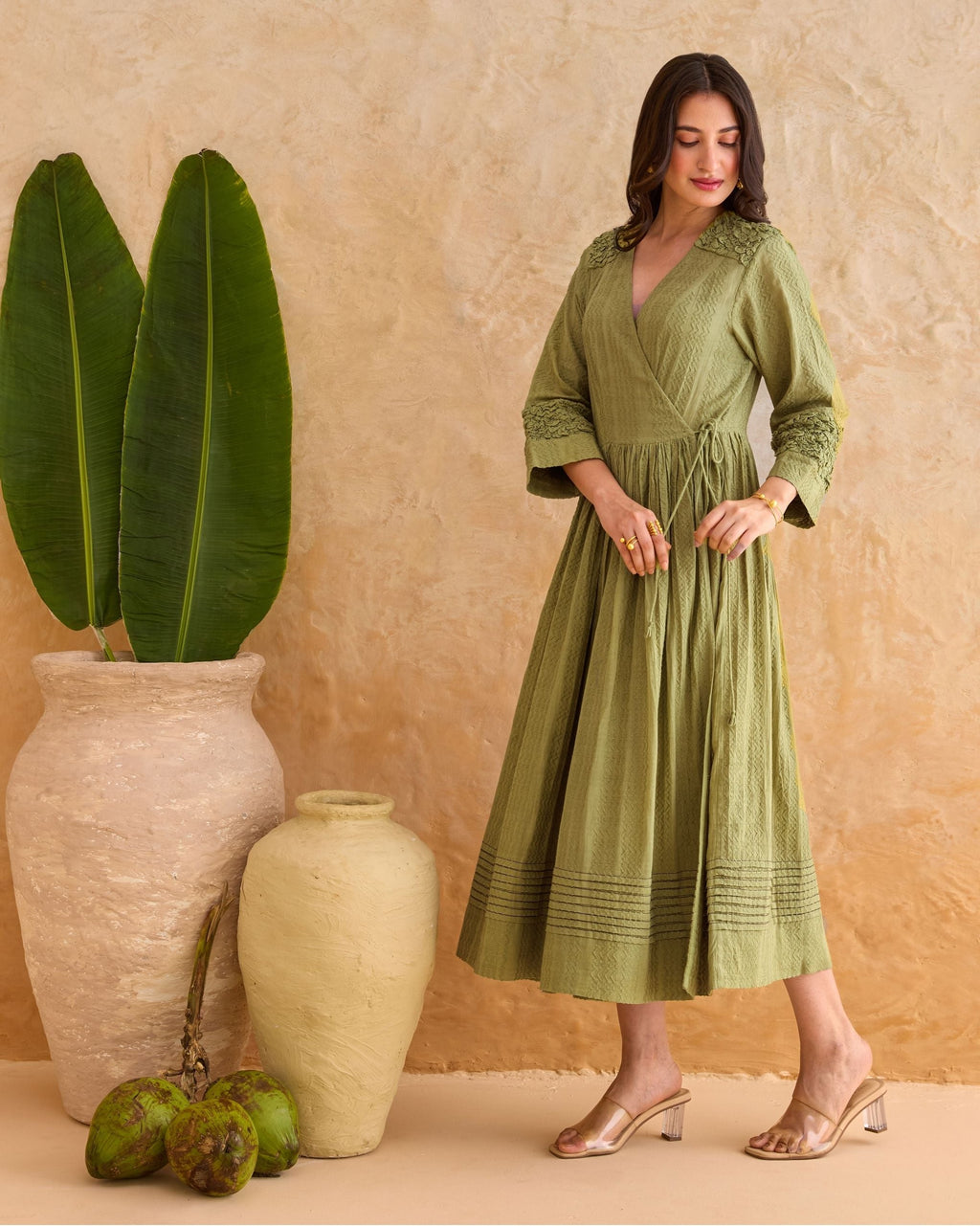 Olive Fern Dress by Taro India with at Kamakhyaa for sustainable fashion
