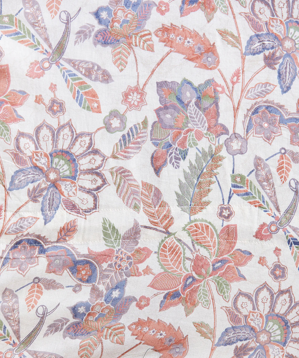 Aria White Co-Ord Set by Hasttvam with CottonFloralFusionWhiteHandmade by artisans, Natural dyes, Respondible production and Vegan at Kamakhyaa for sustainable fashion