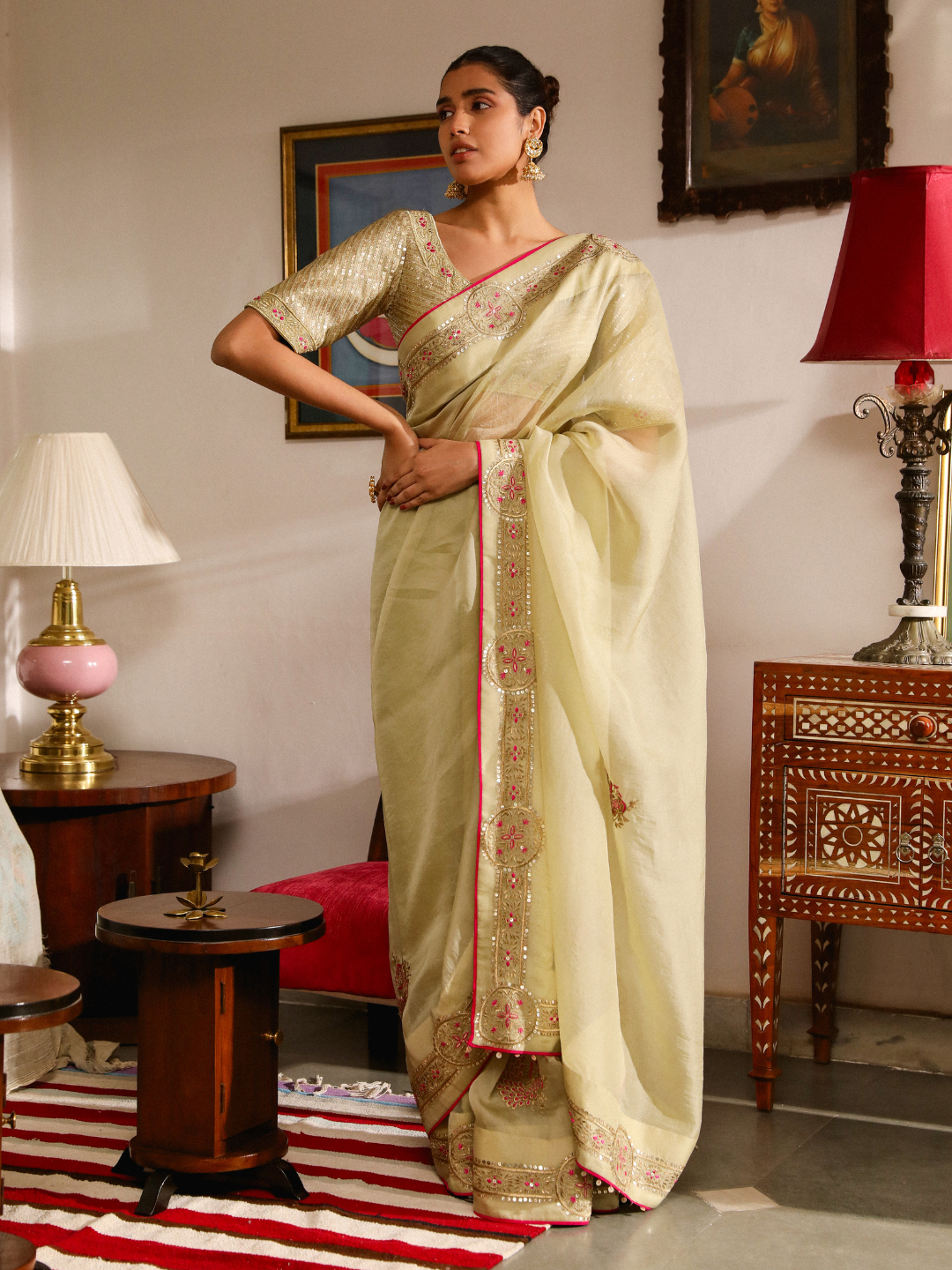 Amairaa Saree Set by RoohbyRidhimaa with Large, Medium, Small, X-Large, X-Small at Kamakhyaa for sustainable fashion