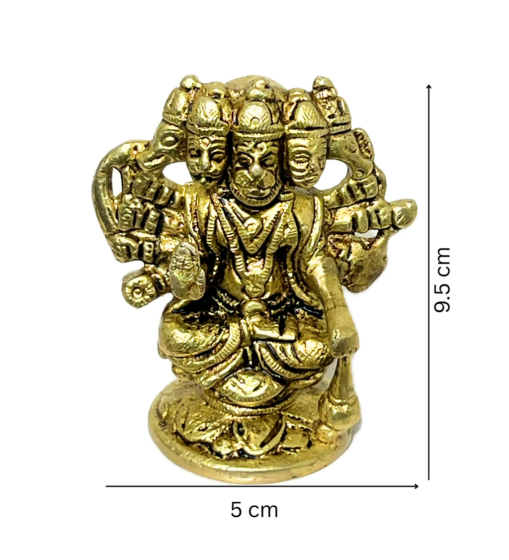 Brass Panchmukhi Hanuman Idol – 100% Pure Brass by Aetherea World with God at Kamakhyaa for sustainable fashion