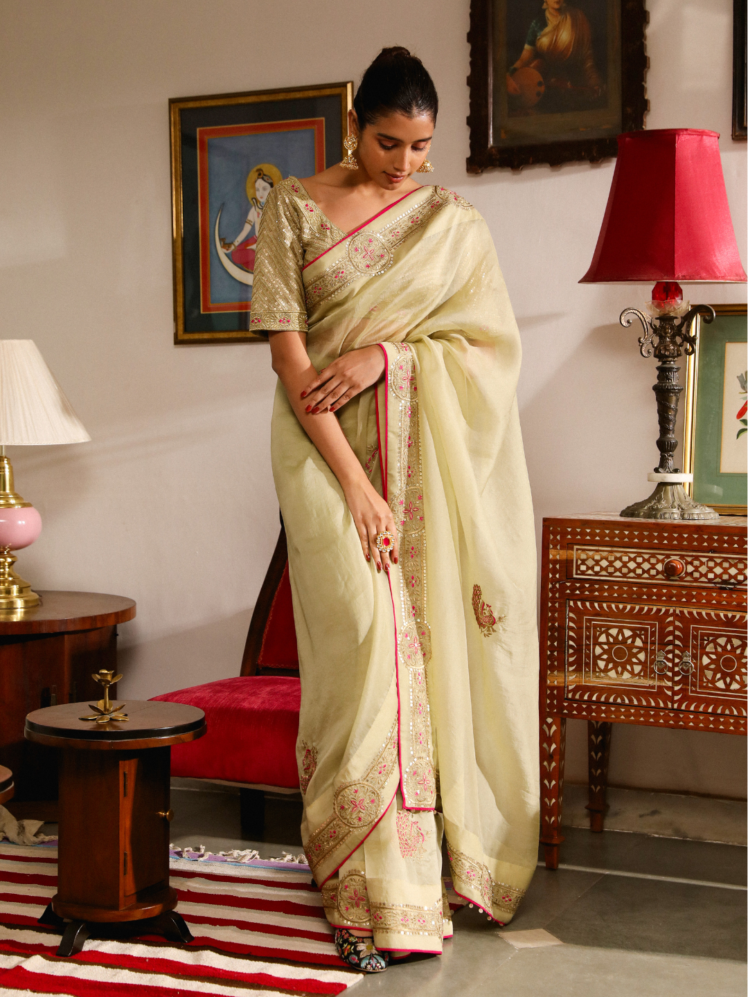 Amairaa Saree Set by RoohbyRidhimaa with Large, Medium, Small, X-Large, X-Small at Kamakhyaa for sustainable fashion
