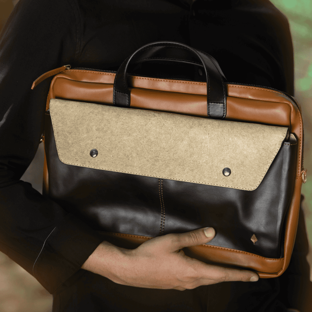 Willow Vegan Leather Laptop Sleeve - Black by Green Hermitage with SS25 at Kamakhyaa for sustainable fashion