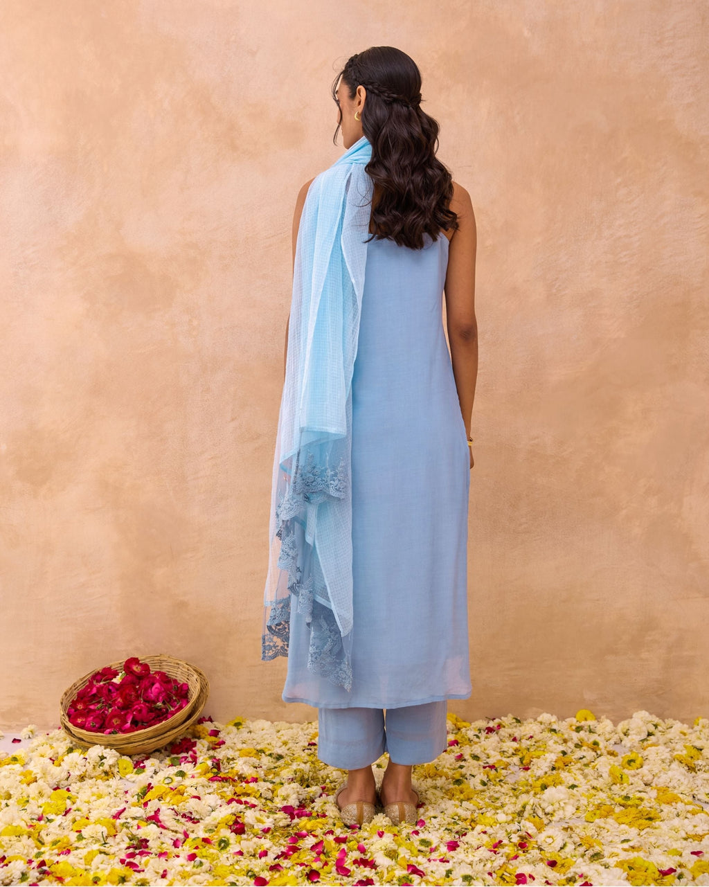 Serene Sky Kurta Set by Taro with Everyday Connection by Taro at Kamakhyaa for sustainable fashion