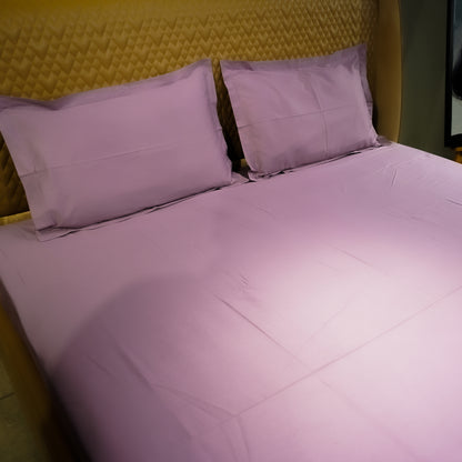 Lavender Luxury 300 TC|400 TC|500 TC Flat Sheet Set by Aetherea with Plain Bedsheets at Kamakhyaa for sustainable fashion