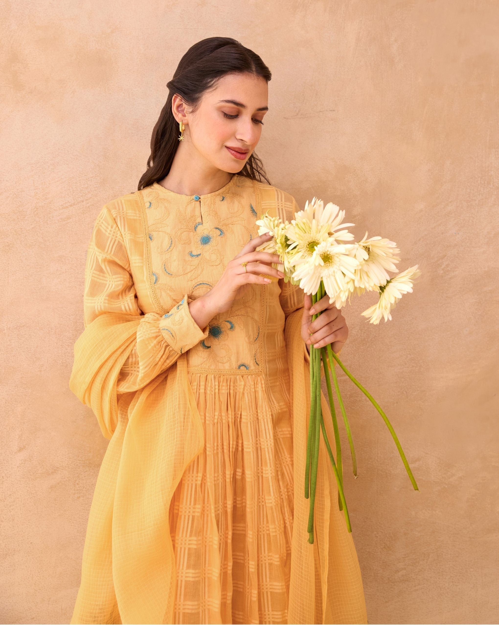 Marigold Muse Kurta Set by Taro India with at Kamakhyaa for sustainable fashion