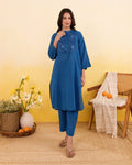 Blueberry Bloom Co-ord by Taro India with at Kamakhyaa for sustainable fashion