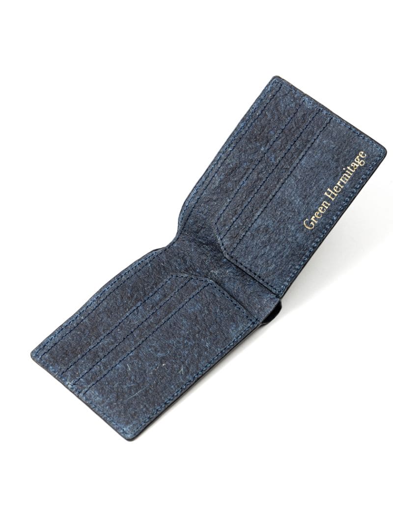 Blue Casual Wear Men Wallet by Green Hermitage with Blue, Casual Wear, Coconut Leather, Free Size, Hemp, Lyocell, Men Wallets, Recycled, Textured at Kamakhyaa for sustainable fashion